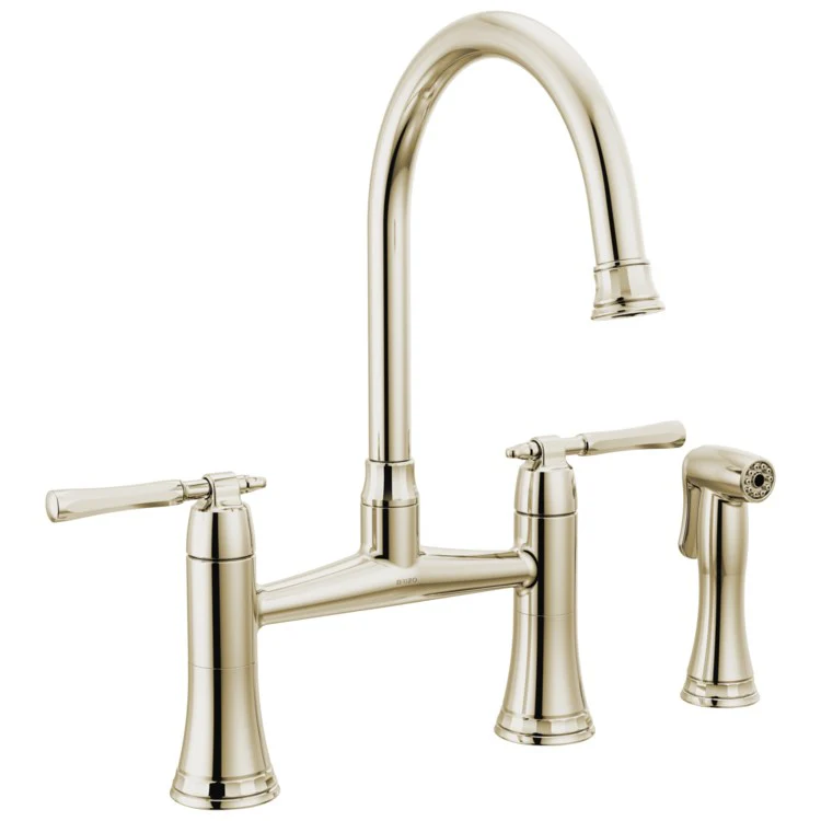 Kitchen Faucet Tulham 8 Inch Spread 2 Lever ADA Brilliance Stainless 1.8 Gallons per Minute