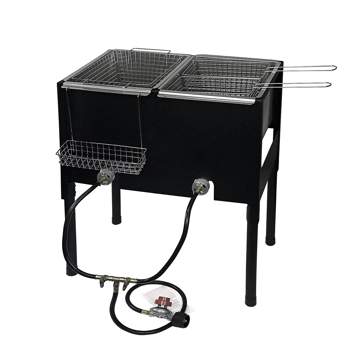 Barton Brand New Outdoor High Pressure Triple Basket Deep Fryer Double Burner Propane Station - Radiant Selections