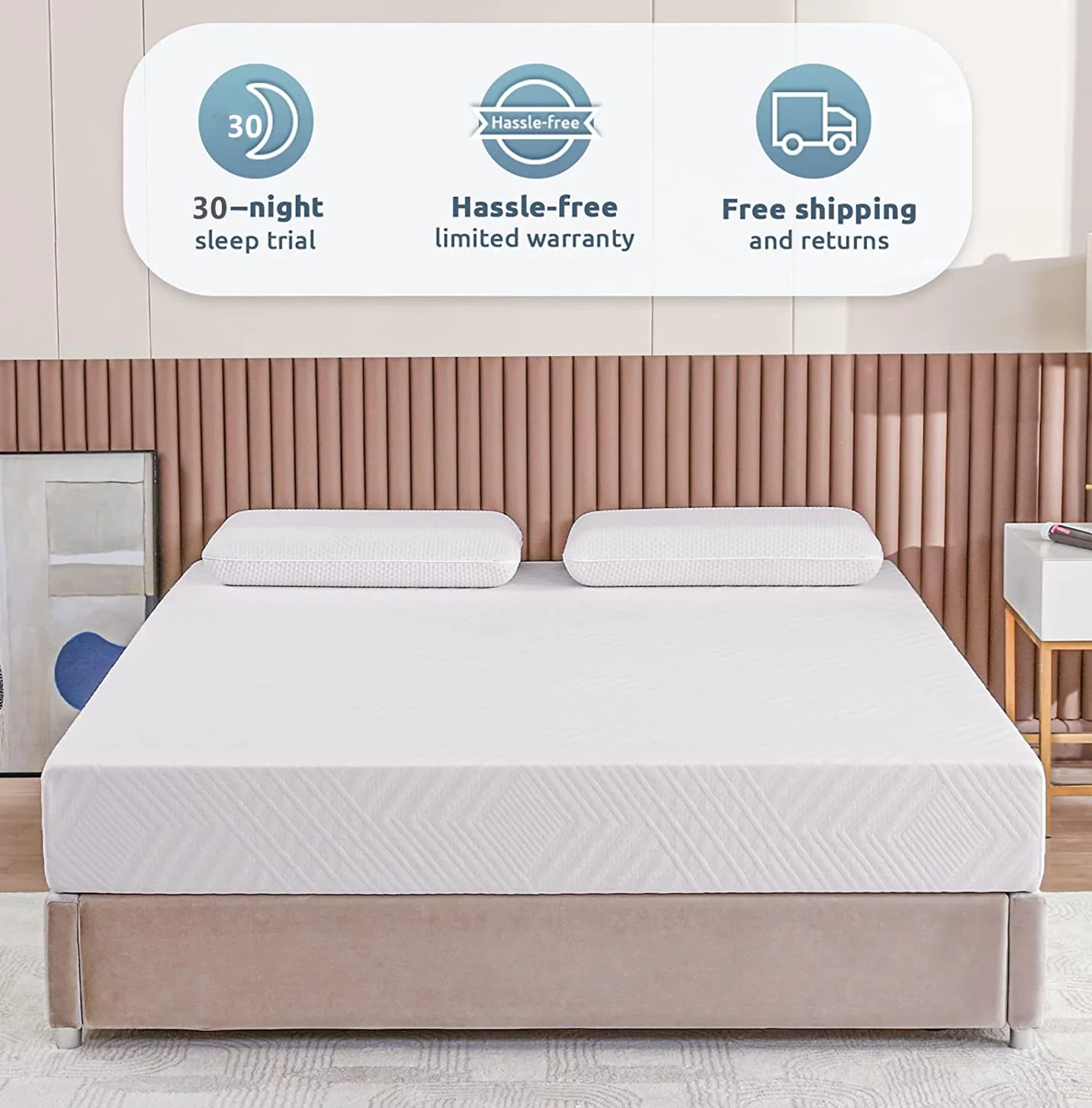 10" RV Mattress Short King Size for RVs, Campers & Trailers, 75*72*10", Memory Foam Mattress in a Box