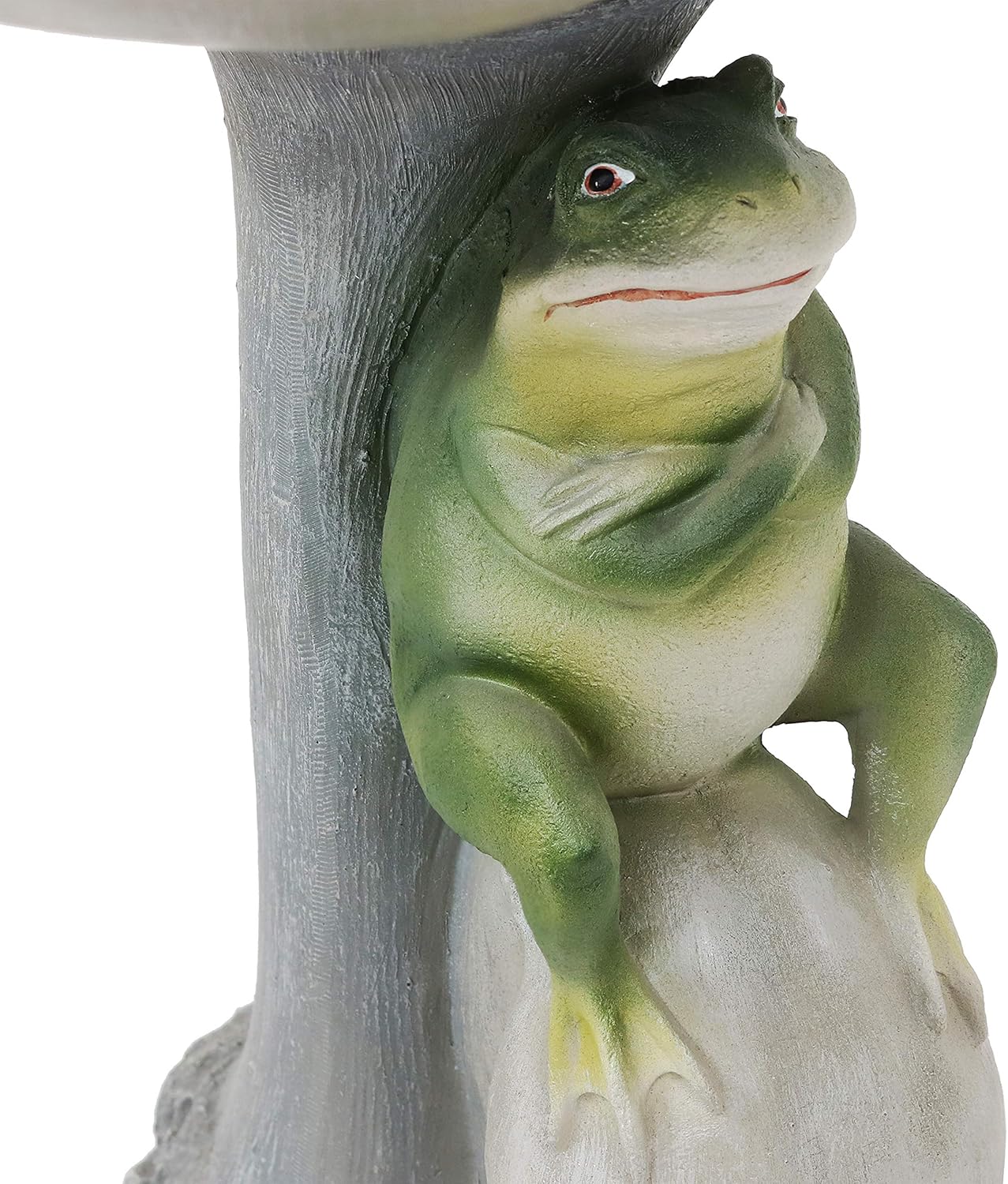 Sunnydaze Whimsical Outdoor Polyresin Bird Bath - Brooding Frog on Stone Garden Bird Bath - Polyresin - 22 Tall - Backyard, Patio, Garden
