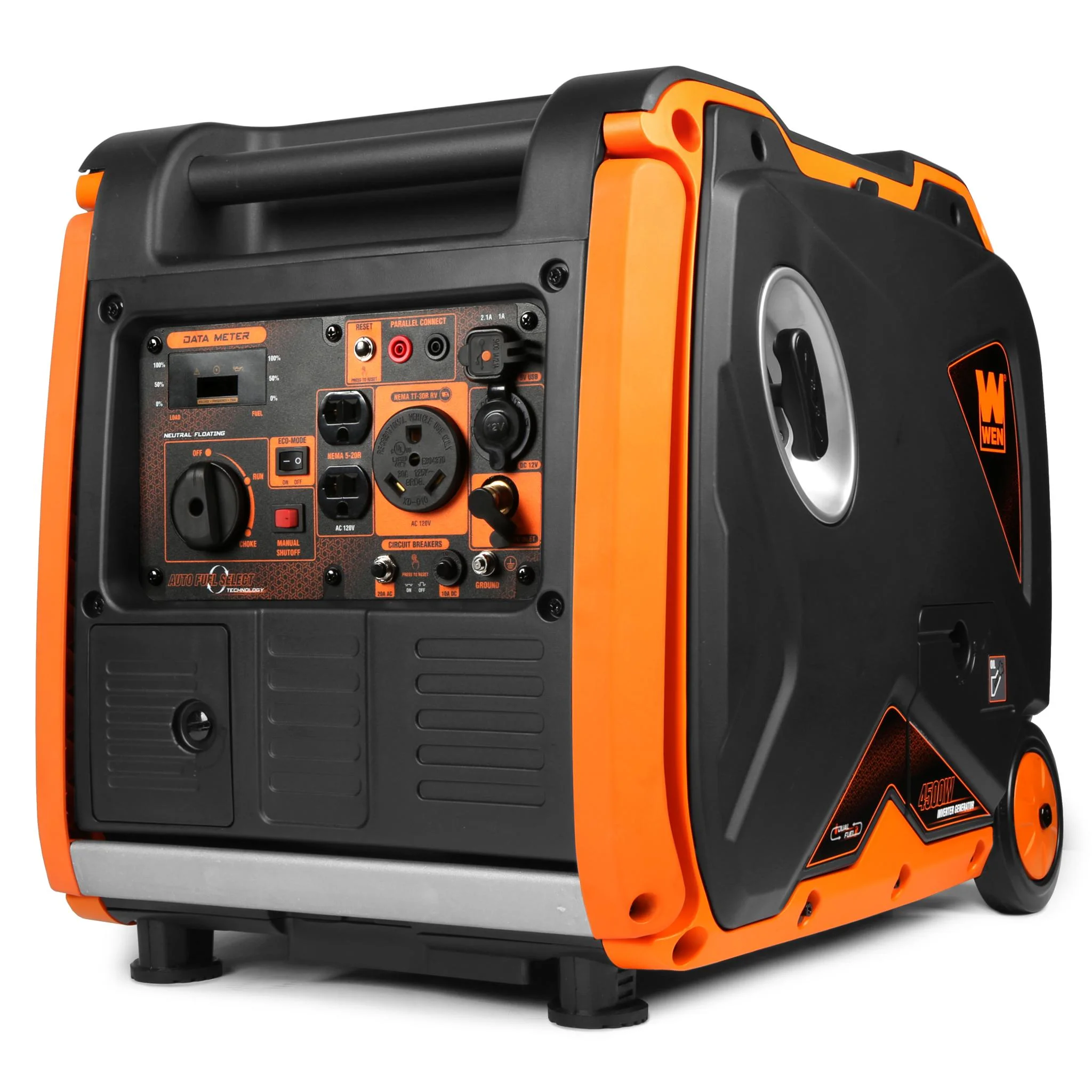 WEN Super Quiet 4500-Watt Dual Fuel RV-Ready Portable Inverter Generator with Fuel Shut-Off