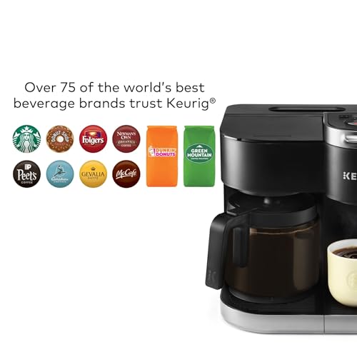 Keurig K-Duo Single Serve K-Cup Pod & Carafe Coffee Maker, with Multiple Brew Sizes, 60oz Removable Reservoir, Programmable Auto Brew Carafe, (Gen 1)