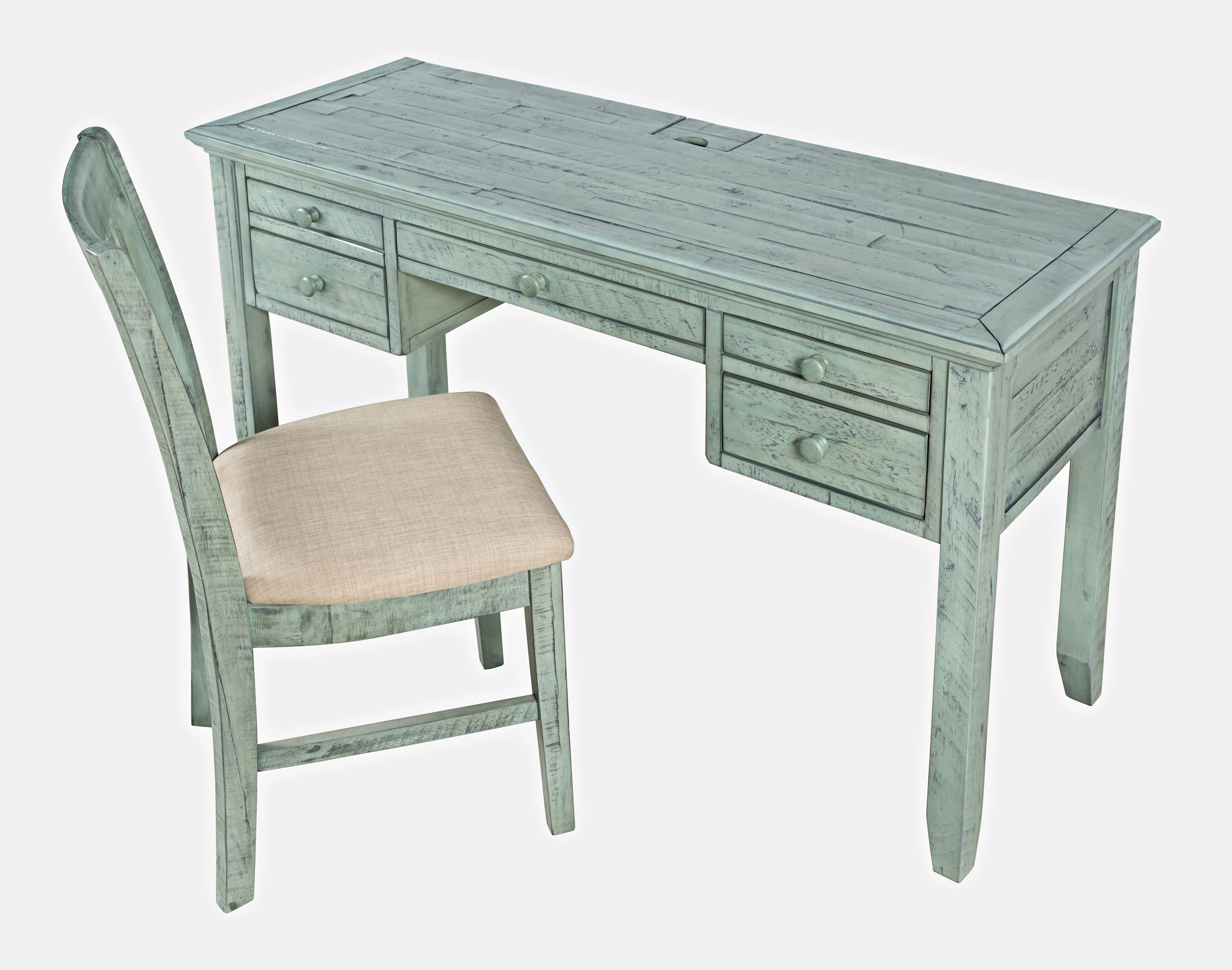 Jofran Rustic Shores Coastal Style USB Charging Desk and Chair Set