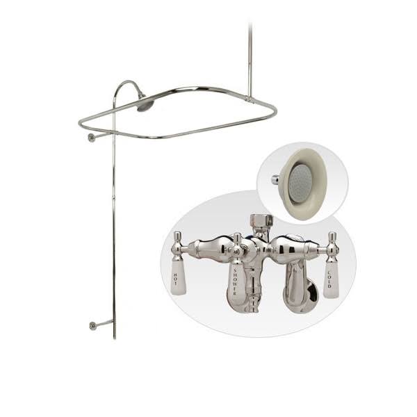 Randolph Morris Deck Mount Clawfoot Tub Shower Enclosure Set RM739SC Chrome