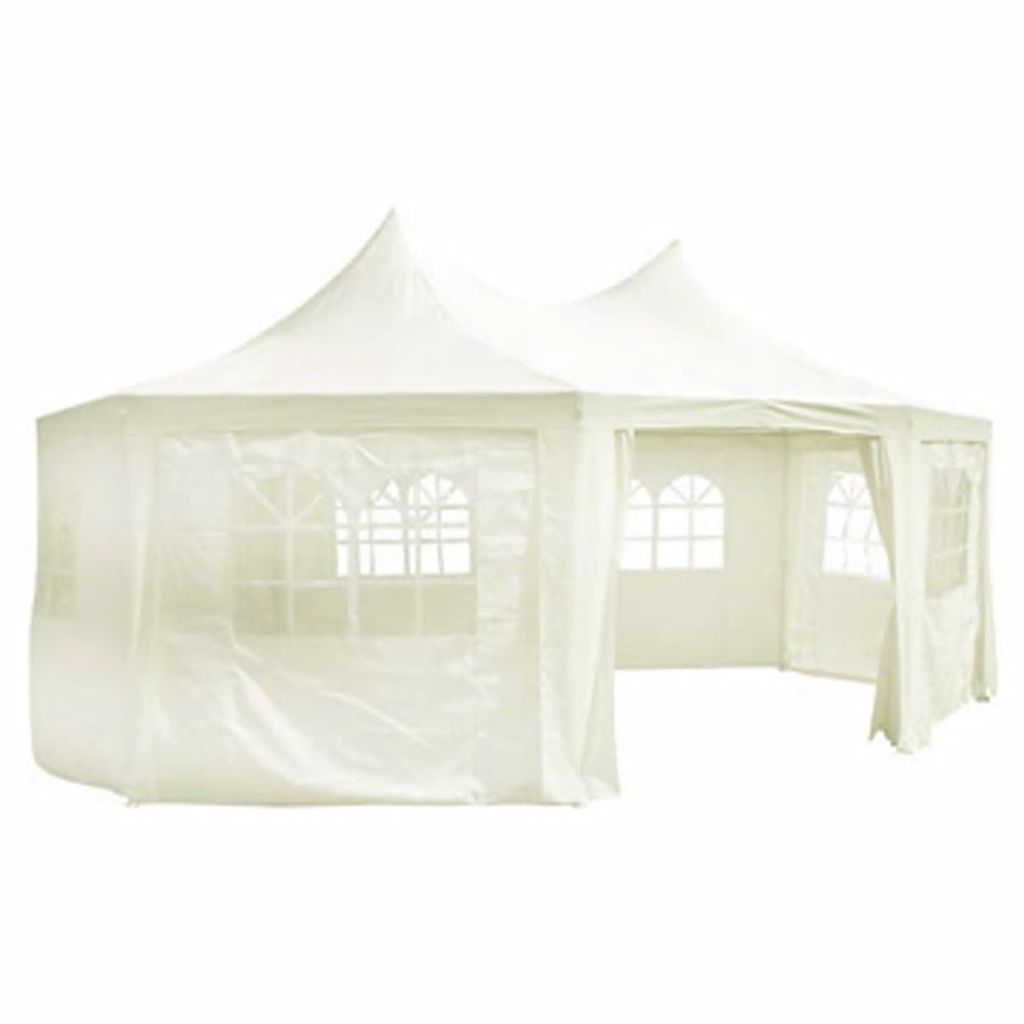 Dcenta Octagonal Party Tent Heavy Duty Wedding Party Tent with 8 Sidewalls Cream White 20' x 15' x 12'