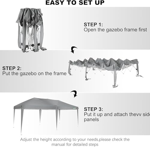 COBIZI 10x10 Pop up Canopy Tent Protable Canopy Tent with 4 Sidewalls Waterproof Commercial Instant Shelter for Parties, Wedding
