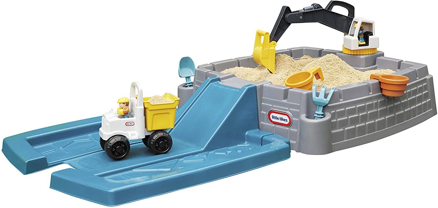 Little Tikes Dirt Diggers Excavator Sandbox for Kids, Including Lid and Play Sand Accessories