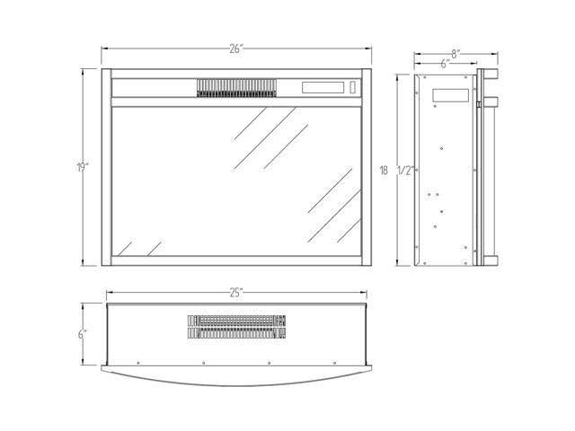 Regal Flame 26x22 Curved Ventless Heater Electric Fireplace Insert