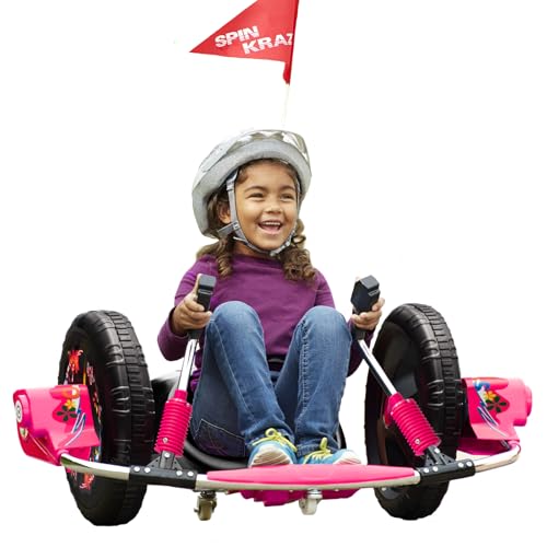 Electric Drifting Go Kart for Kids, 12V Outdoor Ride on Toys with 16-Inch Big Wheel, 360 Degree Spin, Speed of 4.66MPH, Dual Lever Steering