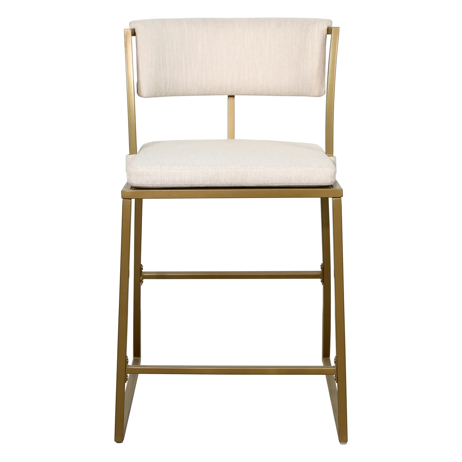 Mina 25in. Counter-Height Metal Bar Stool with Back- Antique Brass