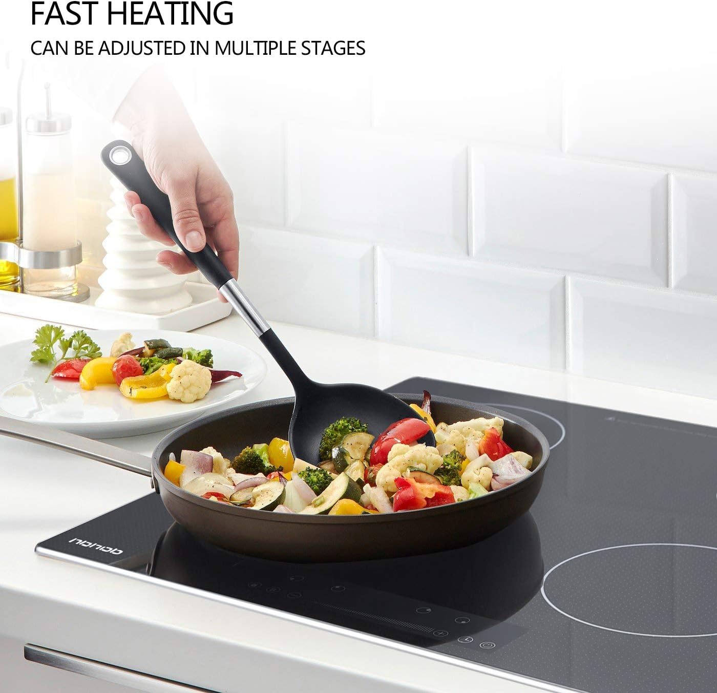24 Inch Induction Cooktop, Stove Top Electric Cooktop, 4-Burner Electric Induction, Black Vitro Ceramic Smooth Surface Glass Gasland Chef