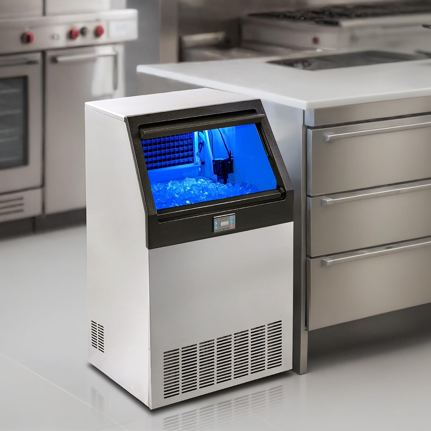 VEVOR Commercial Ice Maker, 265lbs/24H, Ice Maker Machine, 126 Ice Cubes in 12-15 Minutes