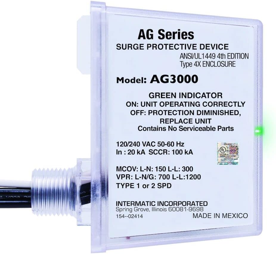 Intermatic AG3000 120/240 VAC Universal HVAC Surge Protective Device, Color Pack of 2