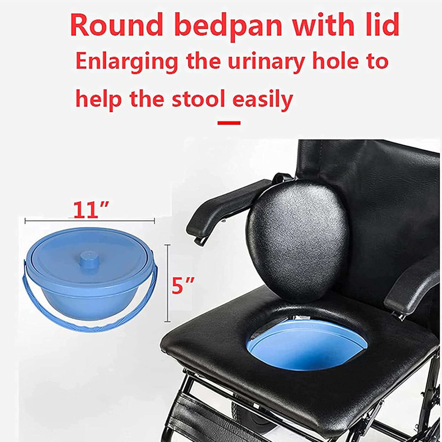 Bathroom Shower Chair, Multifunction Folding Bedside Commode Transport Wheelchair with 4 Wheels, Bathroom Toilet Seat for Elderly Disabled