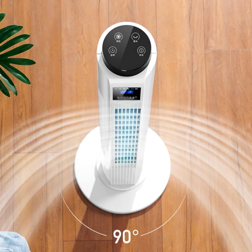 Standing Fan 4 Wind Speeds Design Tower Fan, 90&deg; Wide-angle Shaking Head Floor Bladeless Fan, Air Purification Cooling Fan Quiet