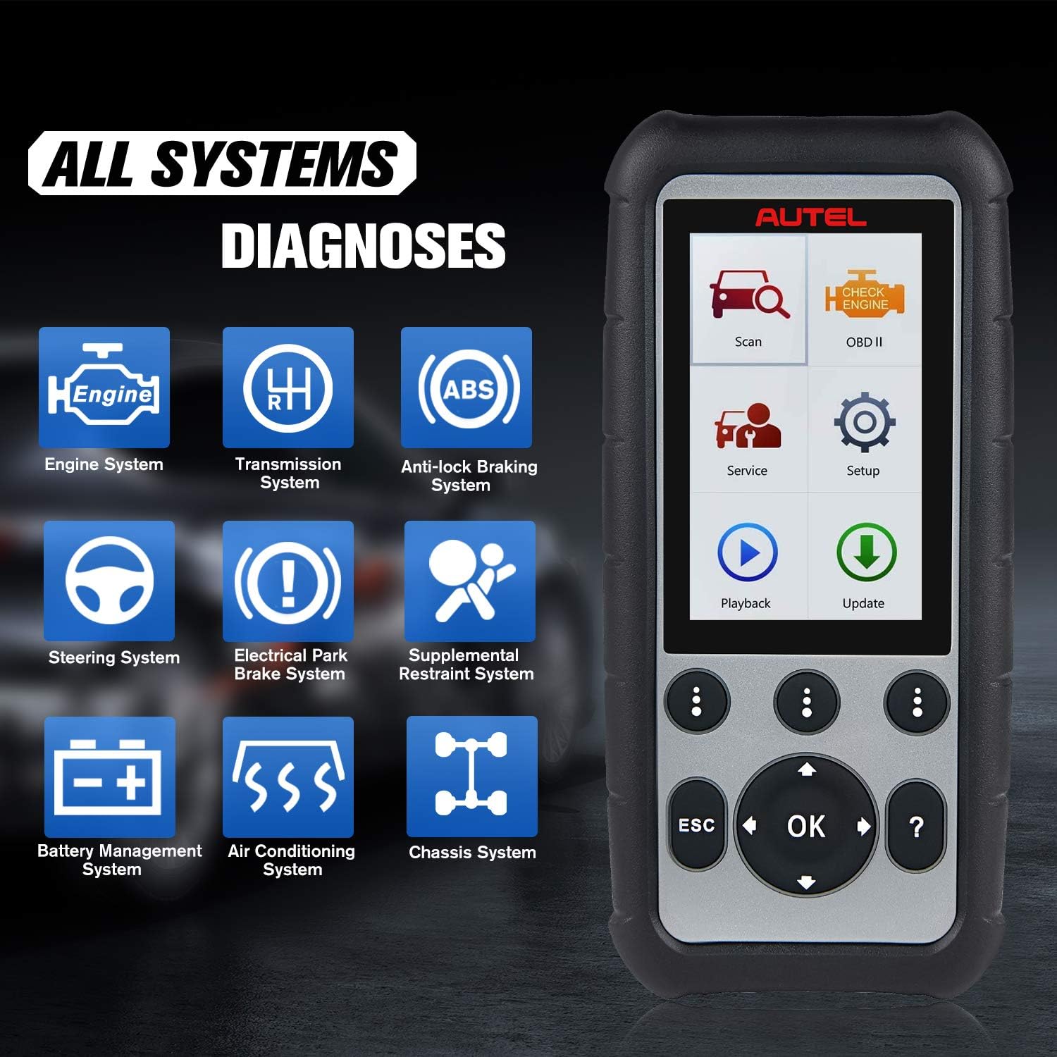 Autel MaxiDiag MD806 Pro Car Diagnostic Tool, 2022 Newest Upgraded Version of Autel MD808, MD806, All Systems Diagnostics, Oil Reset, EPB, SAS, DPF