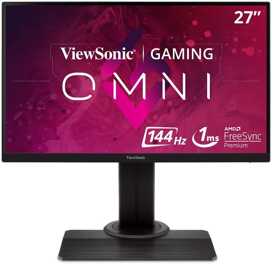ViewSonic OMNI XG2405 24 Inch 1080p 1ms 144Hz IPS Gaming Monitor with FreeSync Premium, Eye Care, Advanced Ergonomics, HDMI and DP for Esports