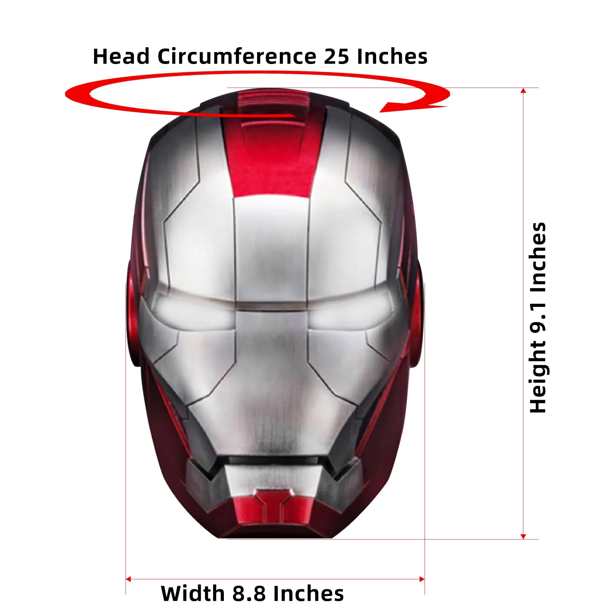 Iron Man Helmet Electronic MK5 Helmet Wearable Iron-man Mask with Sounds & LED Eyes 1:1 model, Silver