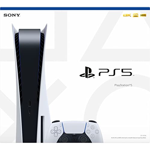PlayStation 5 Disc Edition 825GB Gaming Console + 1 Wireless Controller for PS5, 8-Core x86-64-AMD Ryzen Zen 2 CPU, 16GB GDDR6, Up to 120FPS