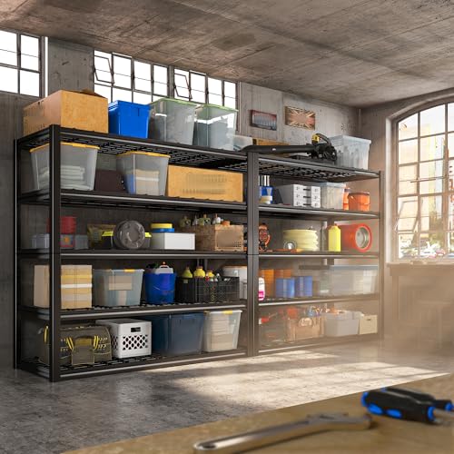 REIBII 60" W Garage Shelving Heavy Duty Metal Shelving 3000LBS Storage Shelves Adjustable Metal Shelves for Storage Industrial Garage Shelves for