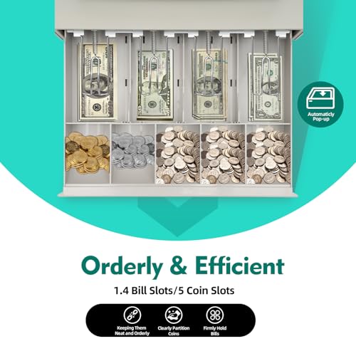 Professional Cash Register,Electronic Cash Register with Cash and Coin Drawer