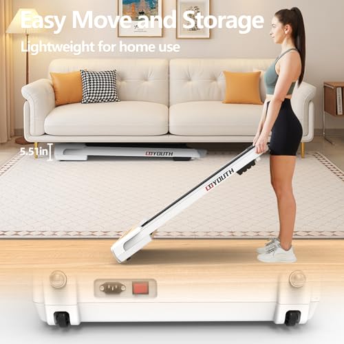 GOYOUTH 2 in 1 Under Desk Electric Treadmill Motorized Exercise Machine with Wireless Speaker, Remote Control and LED Display