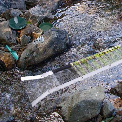 3 in 1 Highbanker Gold Panning Kit, Deformable 50" Folding Gold Sluice Box, Portable Mining Equipment for Adults, 34pcs Includes Gold Pan