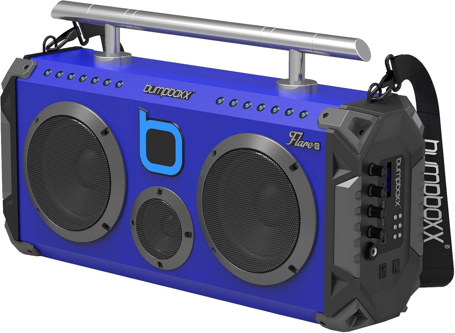 Bumpboxx Bluetooth Boombox Flare6 Black | Retro Boombox with Bluetooth Speaker | Rechargeable Bluetooth Speaker