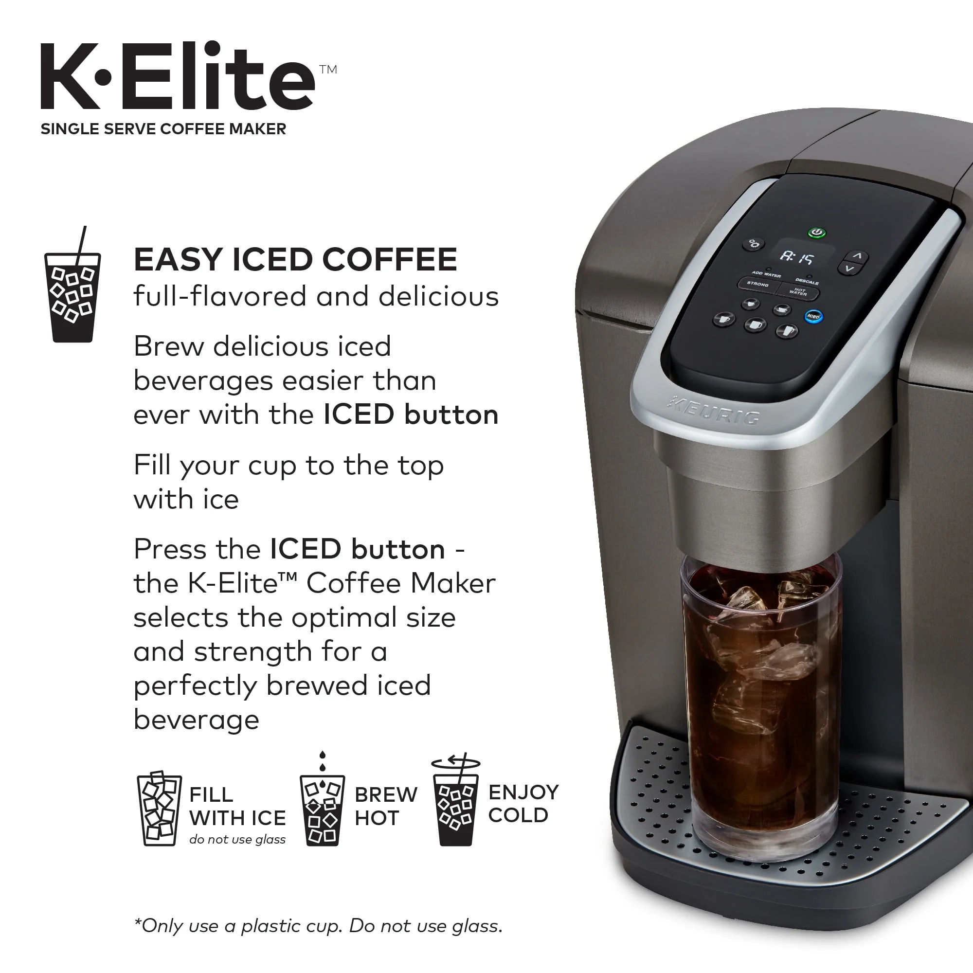 Keurig K-Elite, Single Serve K-Cup Pod Coffee Maker, Brushed Gold