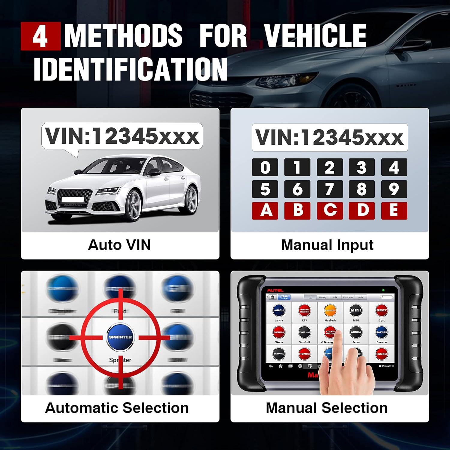 Autel Scanner MK808 Diagnostic Scan Tool 2022 Newest with All System Diagnosis, 25+ Maintenance Functions Services Including IMMO, Oil Reset, EPB