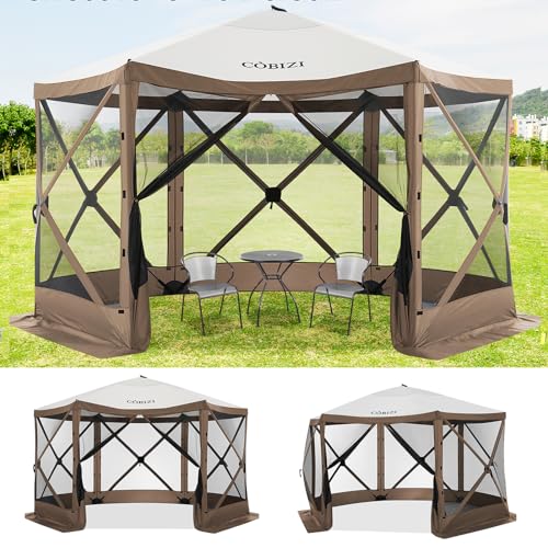 COBIZI 12x12ft Pop up Gazebo Screen Tent Screen House for Camping, Camping Outdoor Screened Gazebo, Canopy Tent