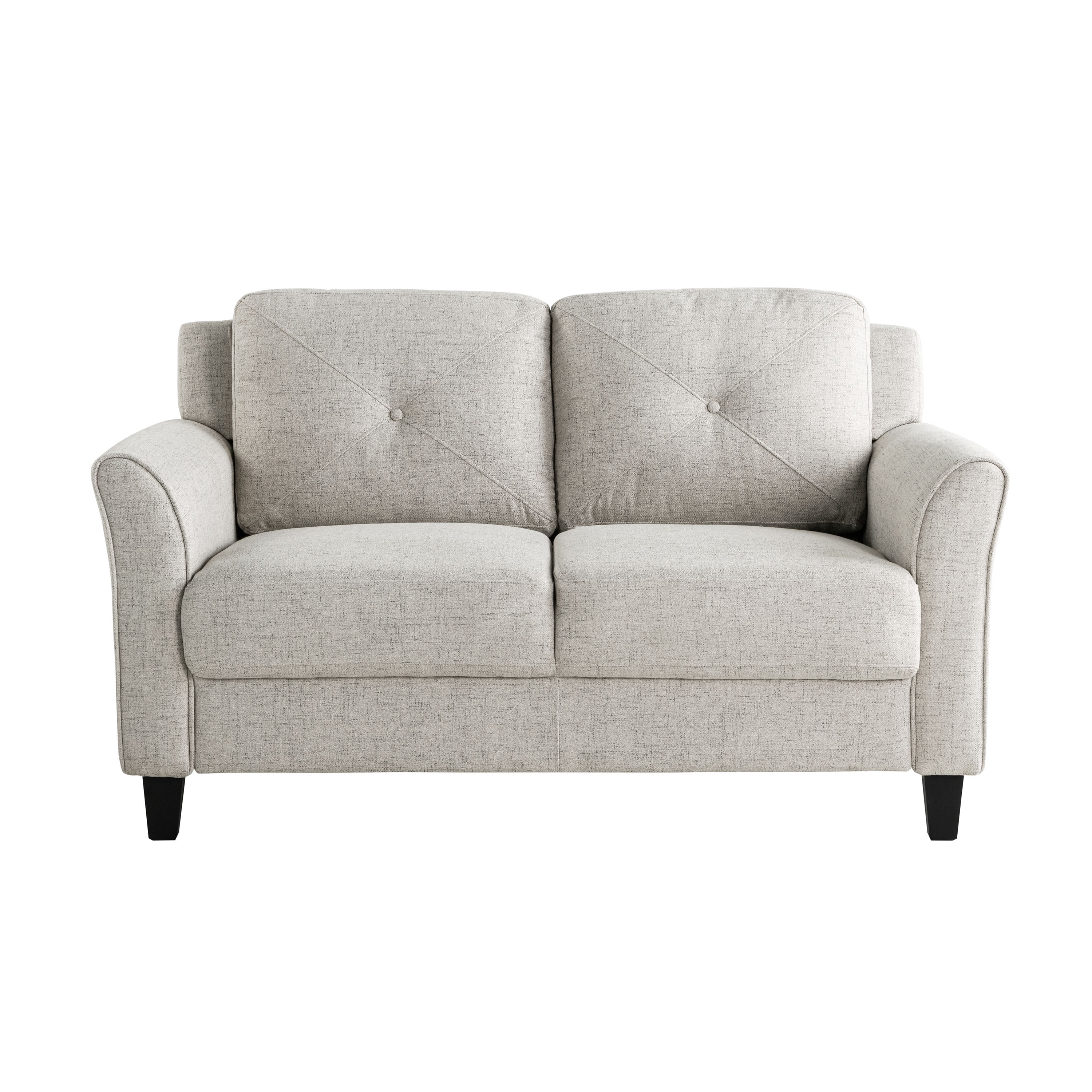 Lifestyle Solutions Taryn Loveseat with Curved Arms, Beige Fabric