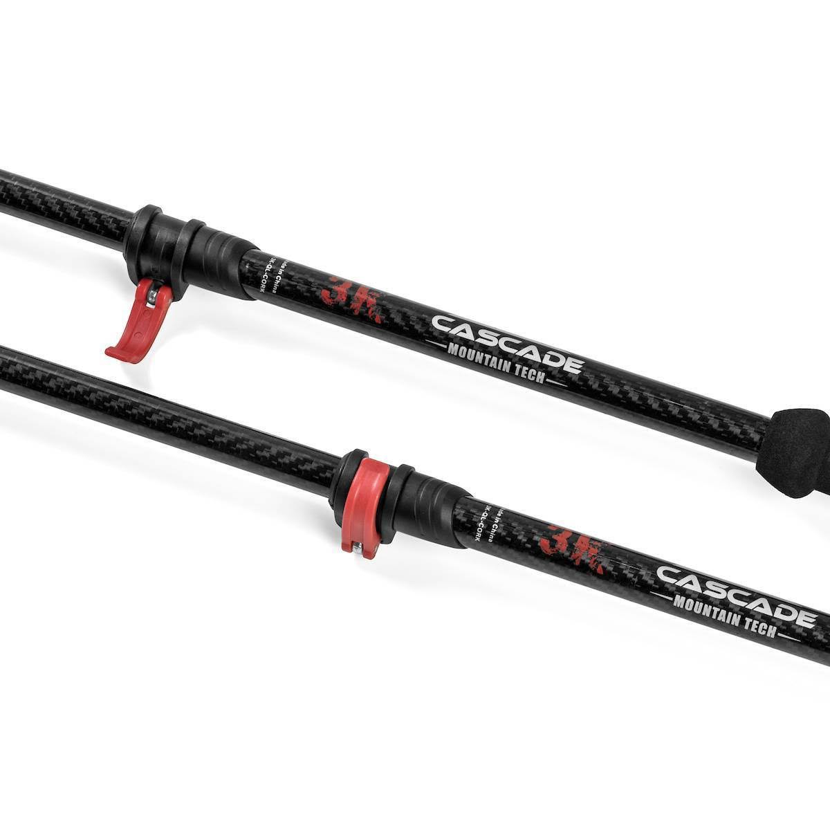 Cascade Mountain Tech 3K Carbon Fiber Trekking Poles Ultralight with Cork Grip
