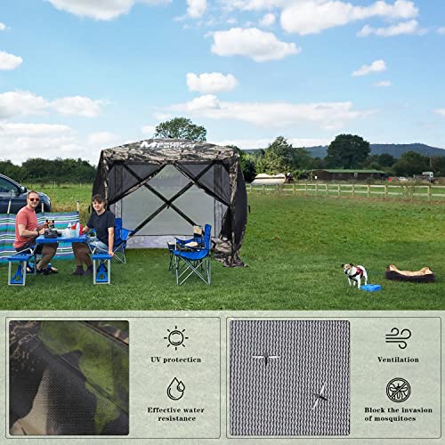 MASTERCANOPY 12x12FT Pop Up Gazebo Screen Tent - Instant Screen House with Netting, Quick Set, Outdoor Canopy Shelter with Carry Bag for Camping