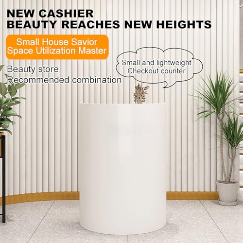 Semicircular Reception Counter Table Retail Checkout Counter Table with Drawers and Cabinets Company Counter Front Desk for Office Reception Room