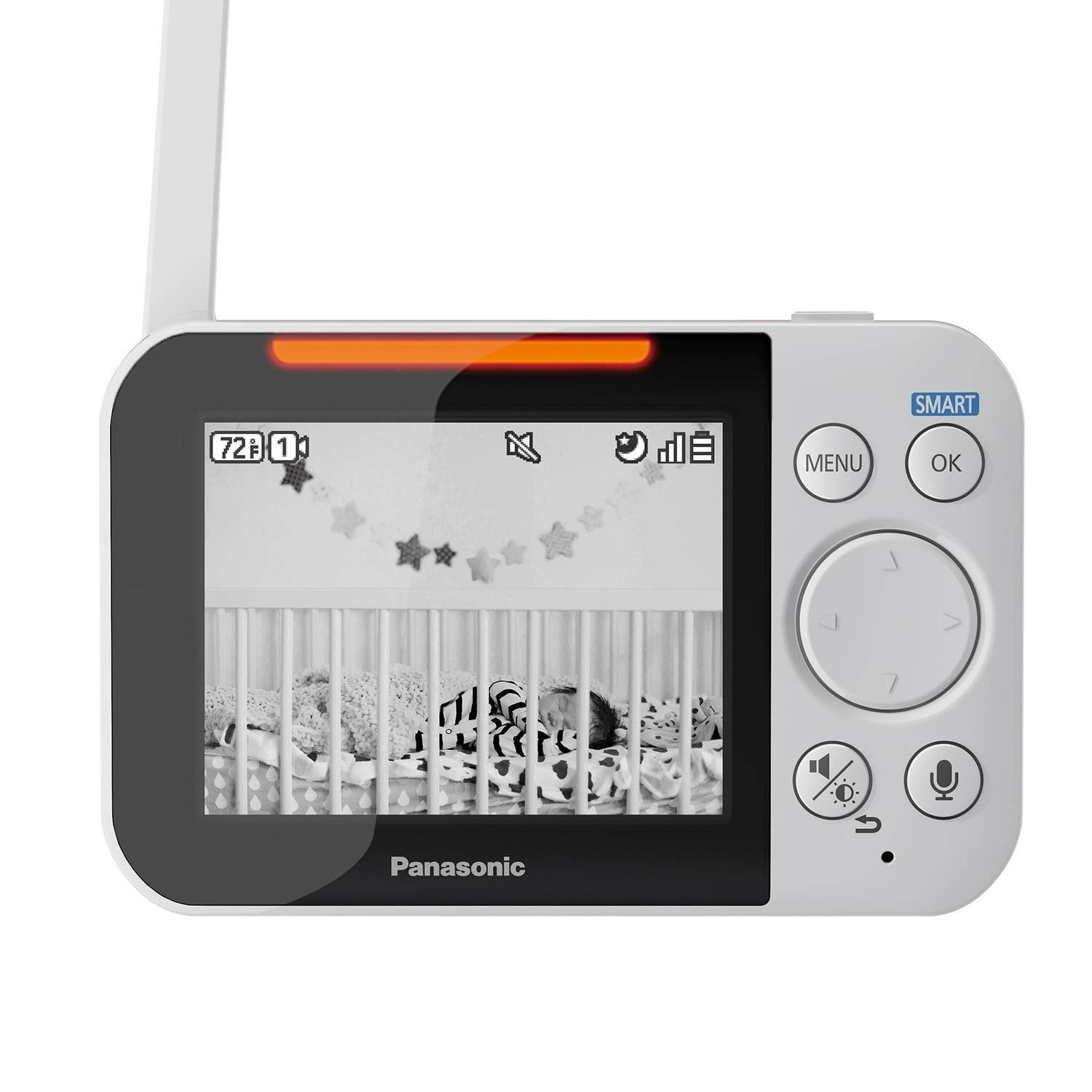 Panasonic Smart Baby Monitor KX-HN4001W Baby Monitor with 1 Indoor cameras Night Vision and Temperature sensor, 5 lullabies, two