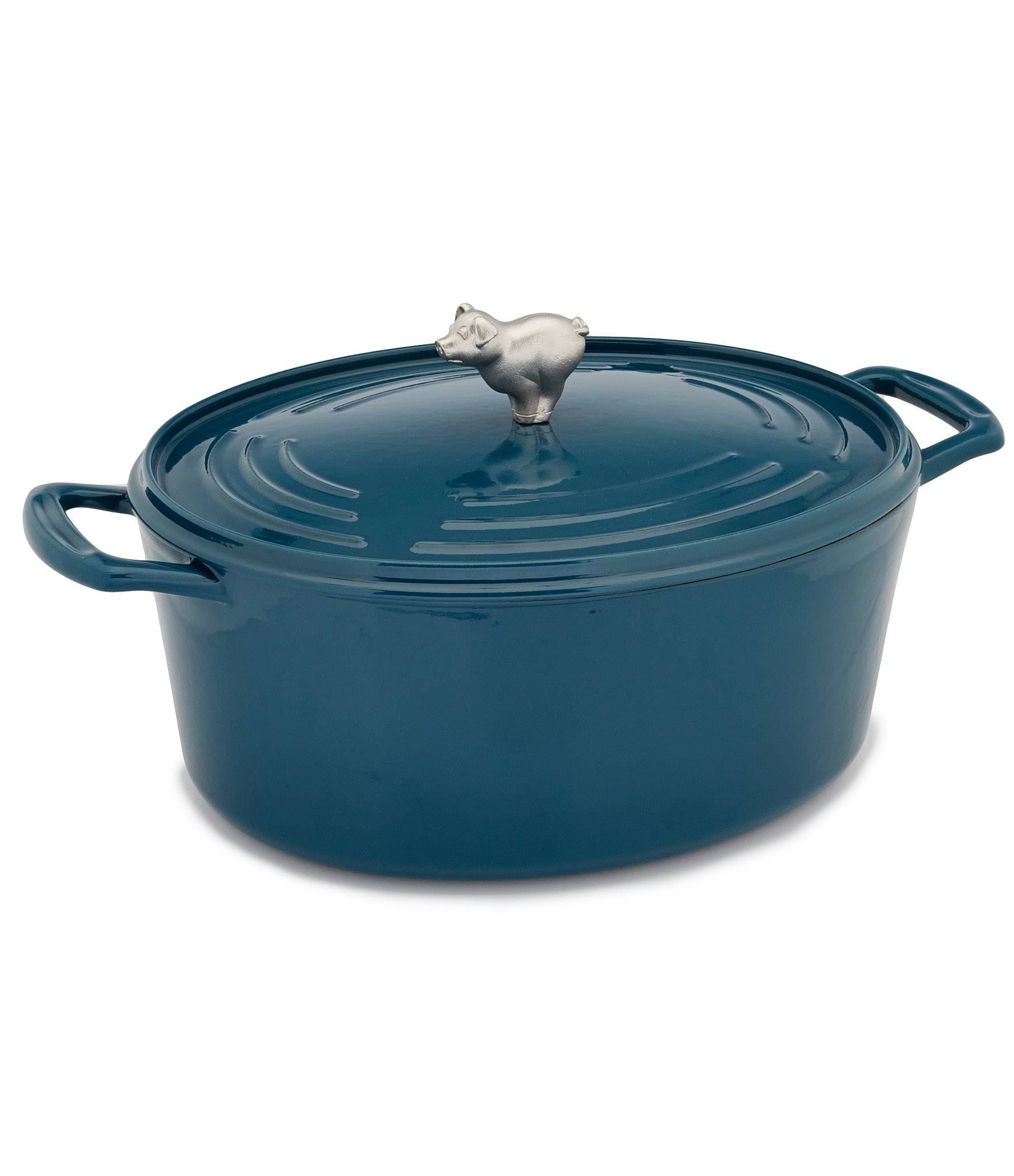 Southern Living Pig-Knob Cast Iron Dutch Oven with Lid - 7 Qt.