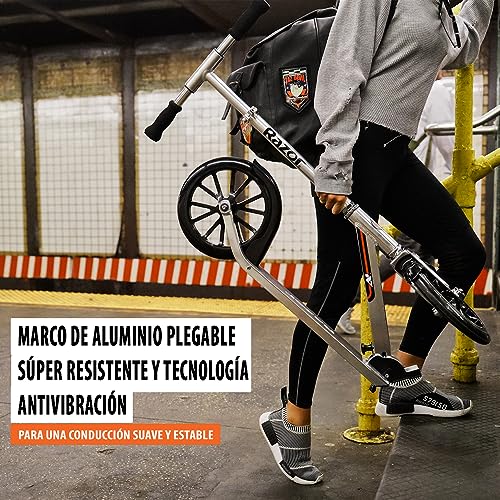Razor A6 Kick Scooter for Kids Ages 8+ - Extra-Tall Handlebars & Longer Deck, 10" Urethane Wheels, Anti-Rattle Technology, for Riders Up to 220 lbs
