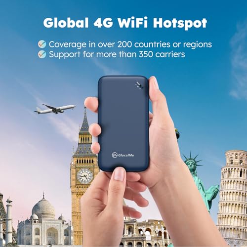 GlocalMe U3 4G LTE Mobile Hotspot, Portable WiFi Hotspot for Travel in 200+ Countries, No SIM Card Needed