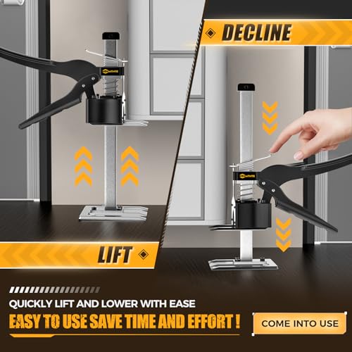 Labor Saving Handle 12 In Lever Arm Lifter Drywall Lift for Wall Tile Locator, Multi-Function Height Adjustment Lifting Device,Door Panel