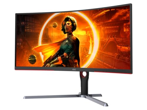 AOC C27G2Z 27" Curved Frameless Ultra-Fast Gaming Monitor, FHD 1080p, 0.5ms 240Hz, FreeSync, 2x HDMI 2.0, 1x Display Port, Height Adjustable