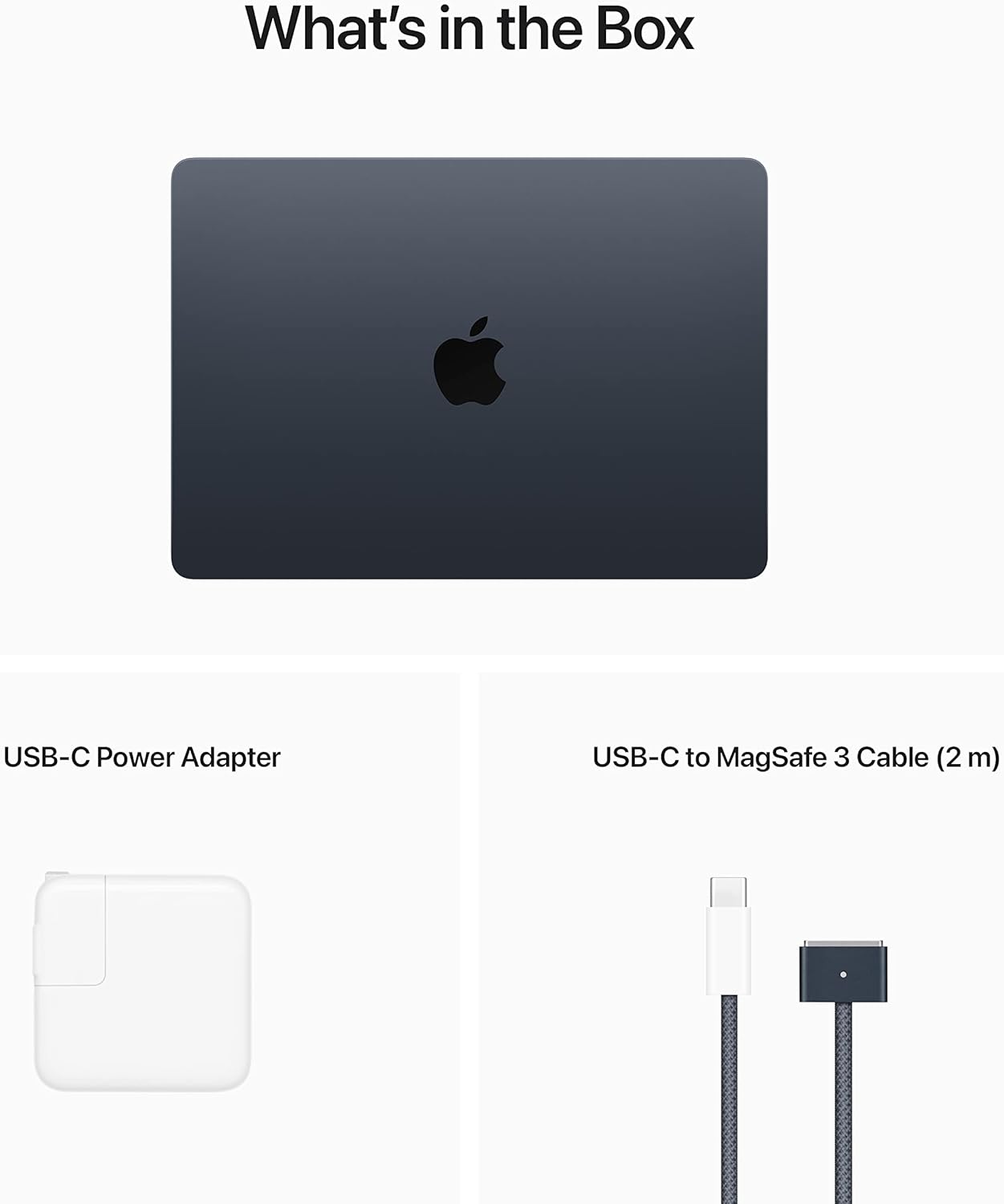Apple 2022 MacBook Air with M2 chip, 8 core CPU, 10 core GPU, 16GB RAM, 512GB SSD Storage - Midnight (Z1610005E)