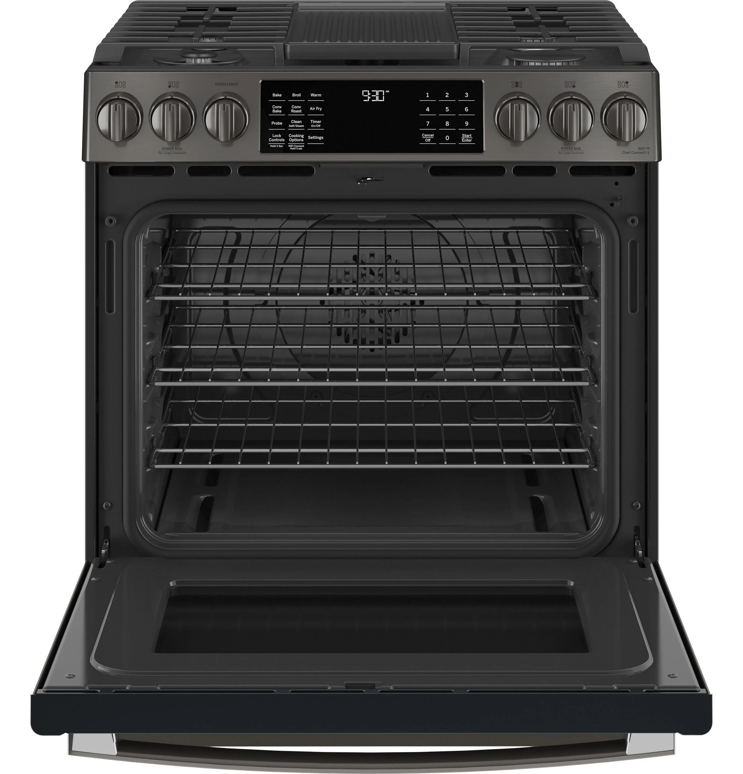 Ge Profile Pgs930bpts Profile 30" Wide 5.6 Cu. Ft. Slide In Gas Range - Black Stainless Steel