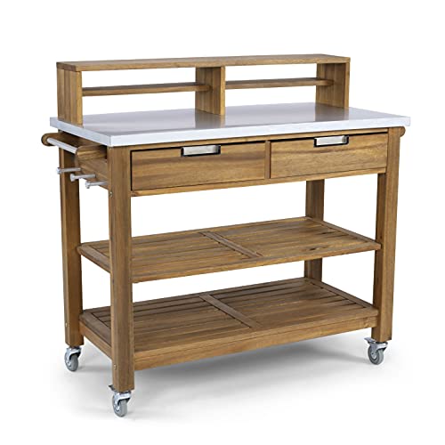 Homestyles Maho Golden Teak Potting Bench