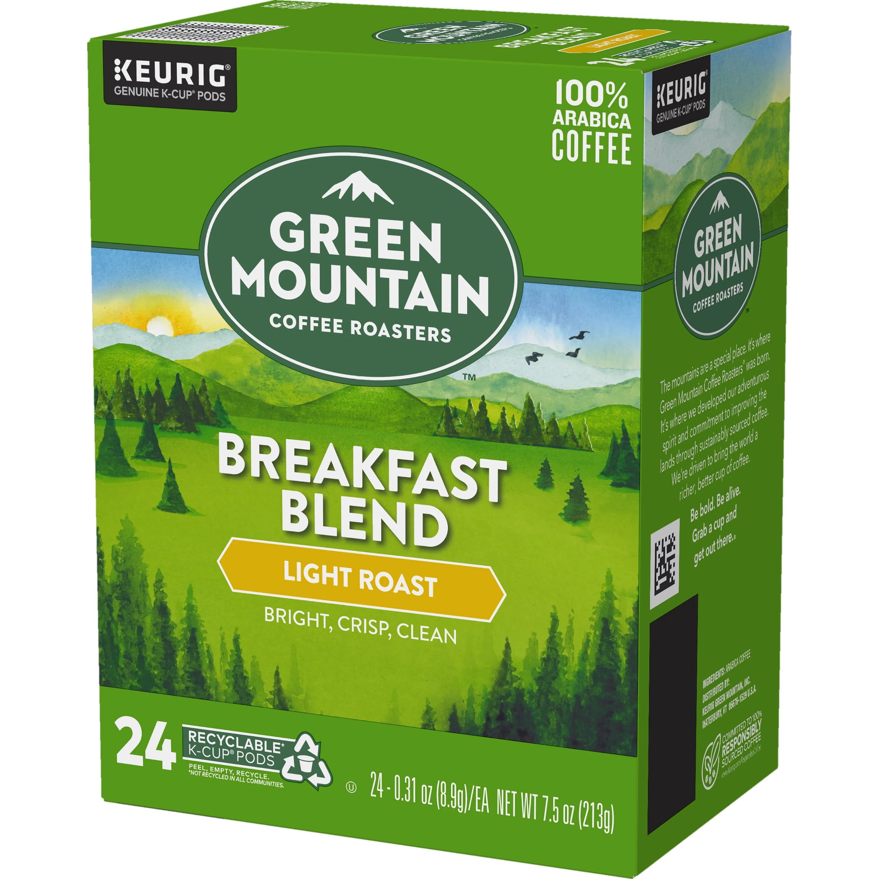 Green Mountain Coffee Roasters, Breakfast Blend Light Roast K-Cup Coffee Pods, 24 Count