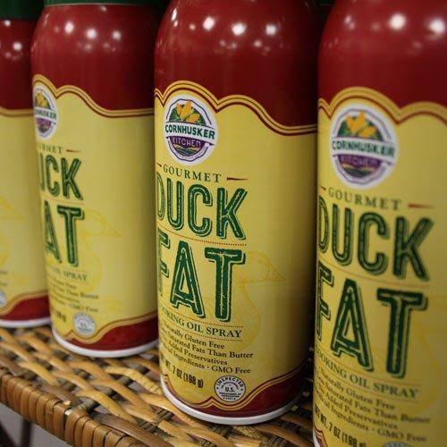 Cornhusker Kitchen&s Duck Fat Cooking Oil Spray 7 oz - Case of 6 Cans - Made in The USA - Proudly Made in Nebraska