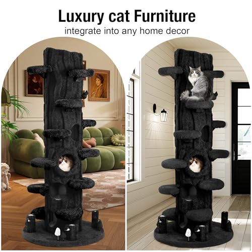 Super Large Cat Tree for Indoor Cats, All-in-One Tall Cats Tower with Scratching Post