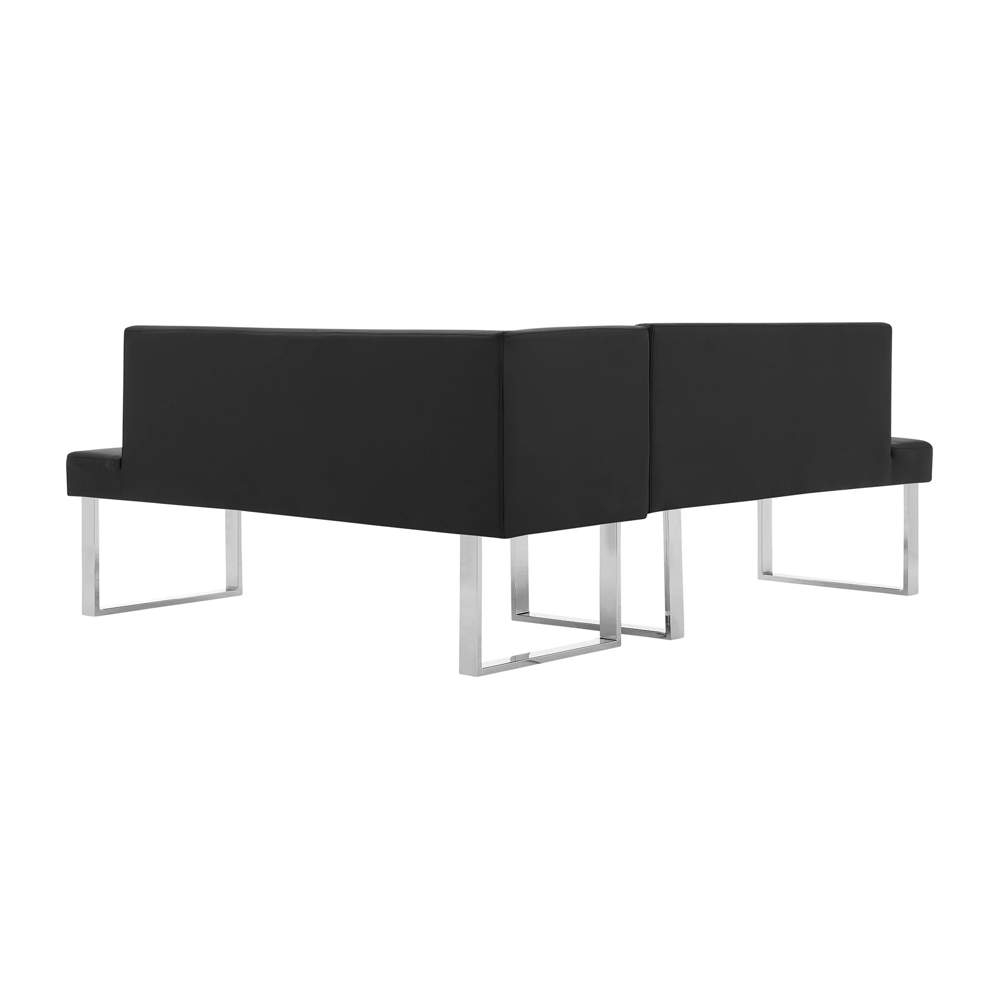 Armen Living Amanda 3-Piece Faux Leather & Wood Dining Set in Black/White