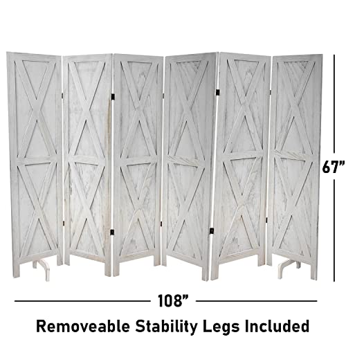 Premium Home Room Divider and Folding Privacy Screens for Partition, Wall dividers, Room Separator, Temporary Wall, Rustic Barnwood (Barnwood X)