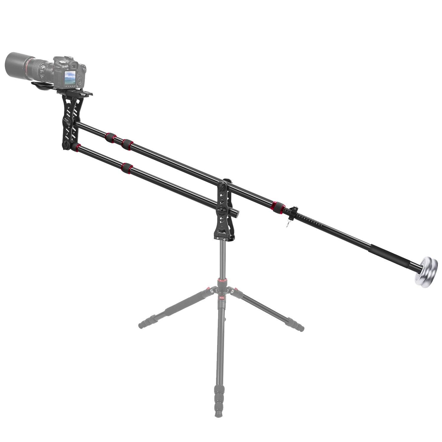 Neewer 70 inches/177 Centimeters Aluminum Alloy Jib Arm Camera Crane with 360 Degree Pan Ball Head, Counter Weight, 1/4 and 3/8-